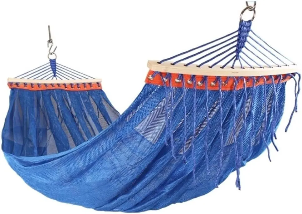 Hammocks for Outside Hammocks Swing Chair Hammock Outdoor Garden Anti-Side Turn Double Mesh Breathable Leisure Hammock Camping, Blue