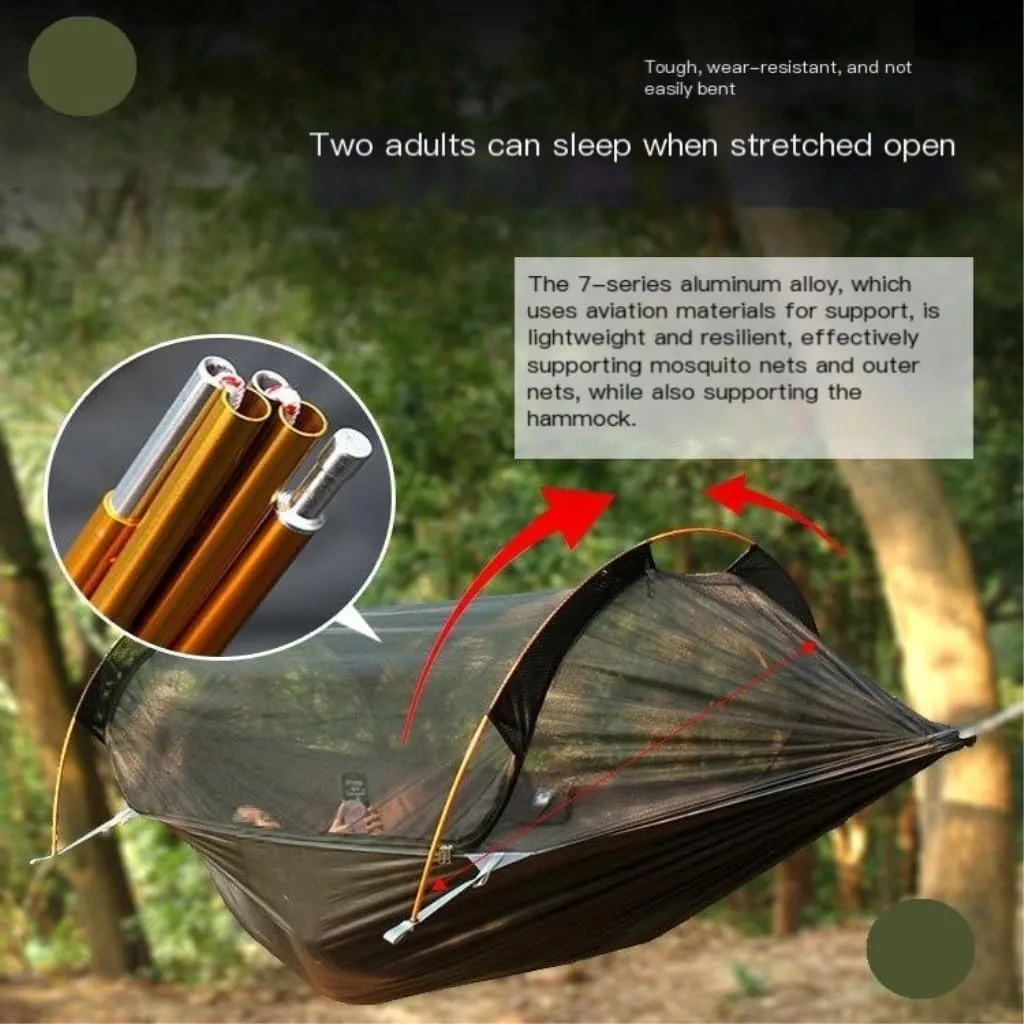 Hammocks Hammock Outdoor Camping Anti-Mosquito Hanging Sheet Double Summer Widening Parachute Single Anti-Rollover Camping Hammocks(J)