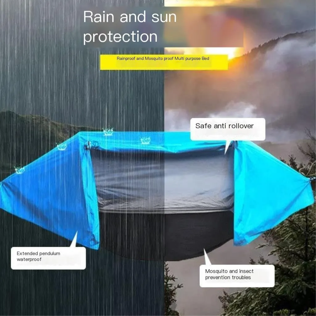 Hammocks Hammock Outdoor Camping Anti-Mosquito Hanging Sheet Double Summer Widening Parachute Single Anti-Rollover Camping Hammocks(J)