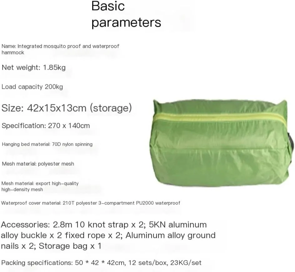 Hammocks Hammock Outdoor Camping Anti-Mosquito Hanging Sheet Double Summer Widening Parachute Single Anti-Rollover Camping Hammocks(J)