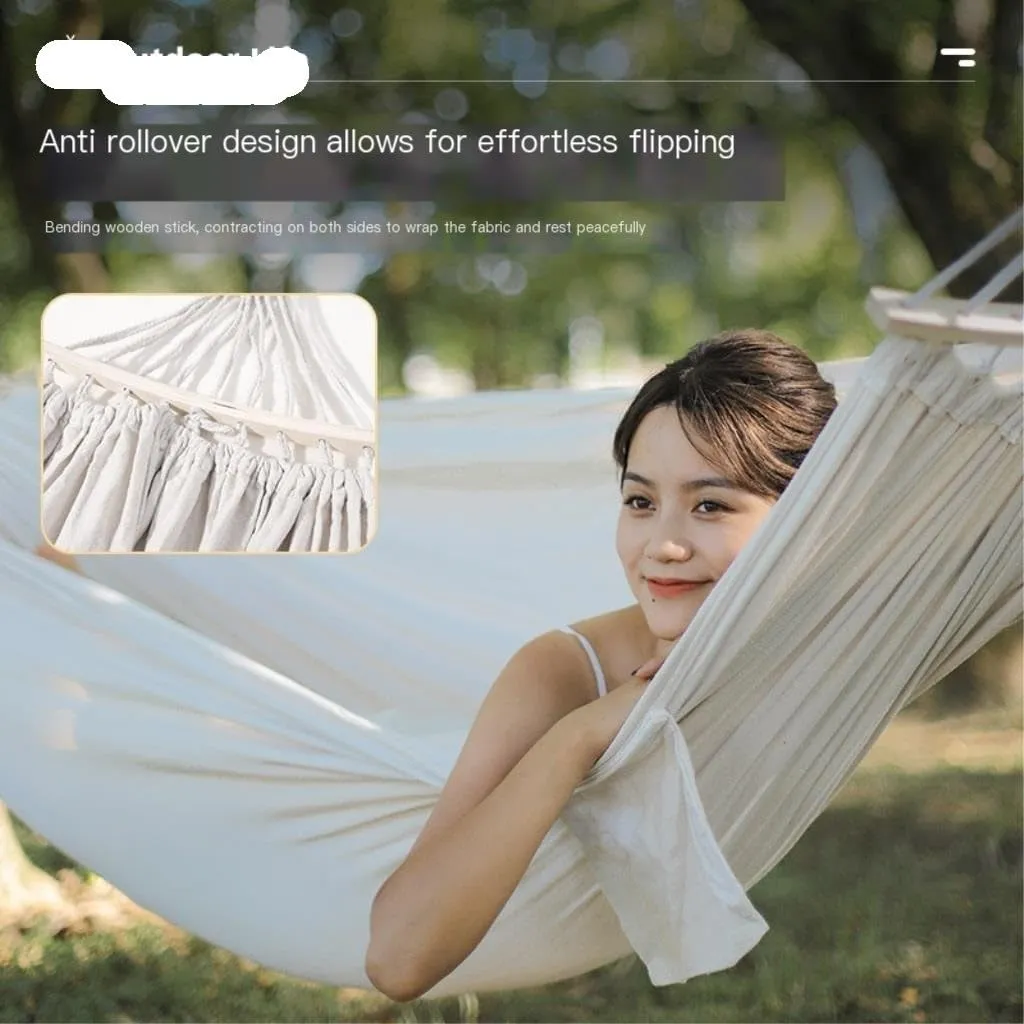 Hammocks Hammock Outdoor Camping Swing Outdoor Camping Adult Anti-Rollover Single Double Net Bed Bedroom Hammock Camping Hammocks(B)