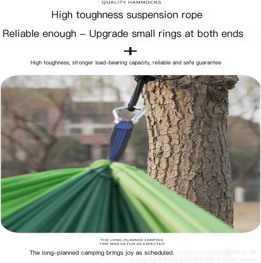 Hammocks High Load-Bearing Anti-Rollover Nylon Hammock Outdoor Ultra-Light Single and Double Parachute Cloth Hammock Camping Hammocks(E)