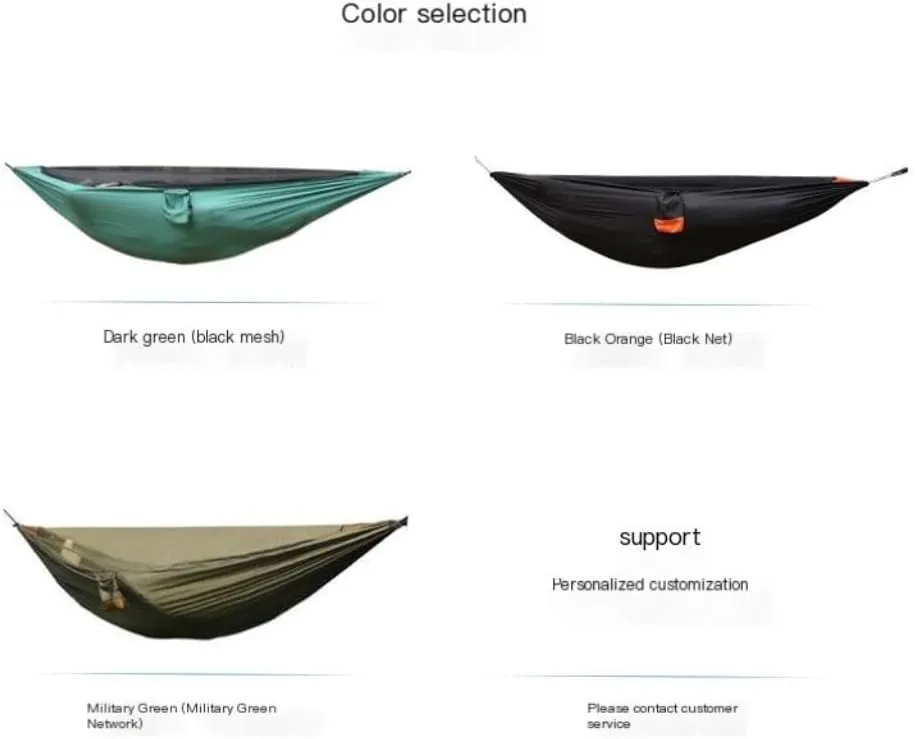 Hammocks Mosquito Net Hammock Outdoor Nylon Double Hammock Encrypted Mesh Automatic Quick-Open Mosquito Net Hammock Camping Hammocks(Orange)