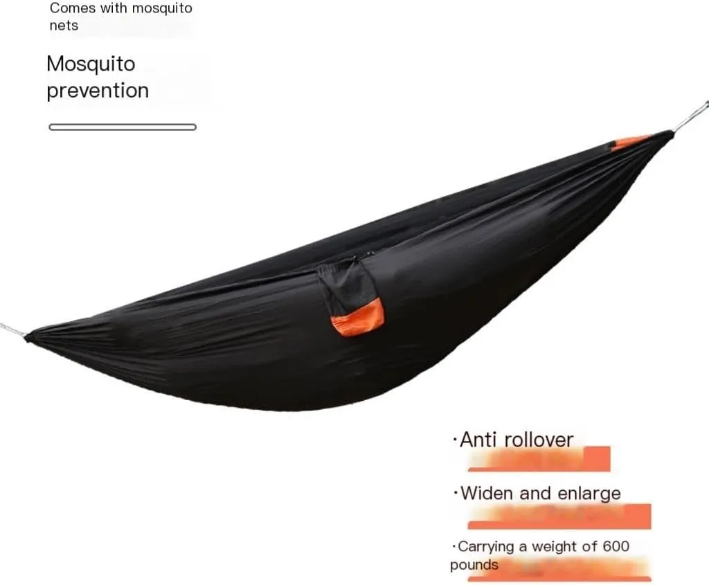 Hammocks Mosquito Net Hammock Outdoor Nylon Double Hammock Encrypted Mesh Automatic Quick-Open Mosquito Net Hammock Camping Hammocks(Orange)