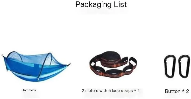 Hammocks Outdoor Anti-Mosquito Hammock Automatic Quick Opening with Mosquito Net Parachute Cloth Single Double Portable Camping Hammocks(Green)