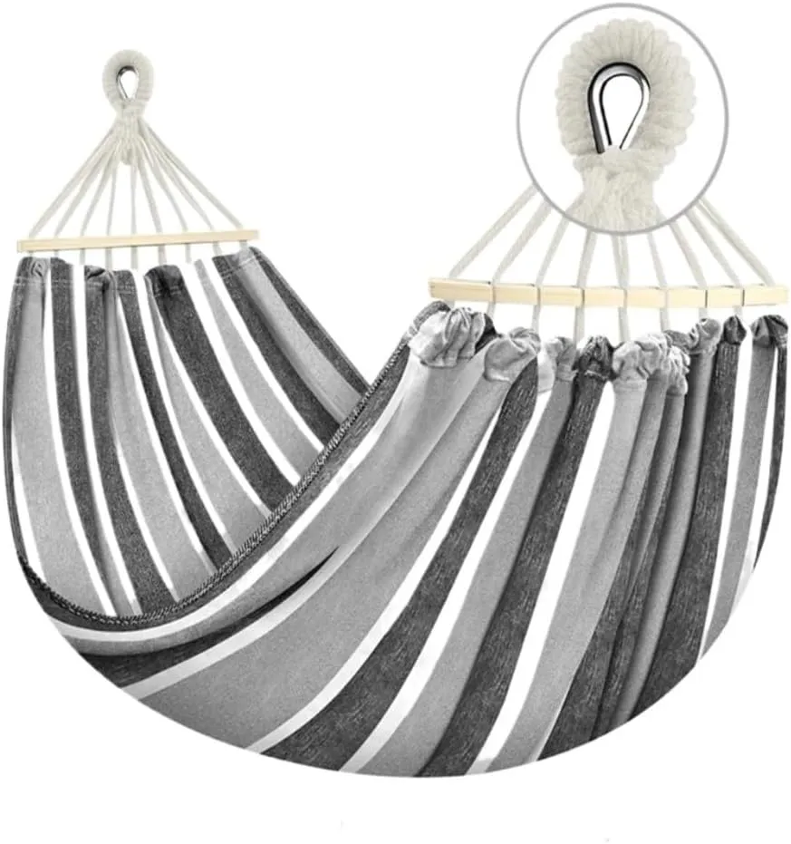 Hammocks Outdoor Canvas Hammock Camping Anti-Rollover Swing Thickened Spot Single Double Duckbill Buckle Hammock Camping Hammocks(A)