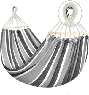 Hammocks Outdoor Canvas Hammock Camping Anti-Rollover Swing Thickened Spot Single Double Duckbill Buckle Hammock Camping Hammocks(A)