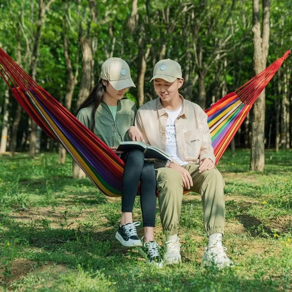 Hammocks Outdoor Hammock Camping Breathable Wear-Resistant Thickened Portable Hammock, 200*100cm, Braun
