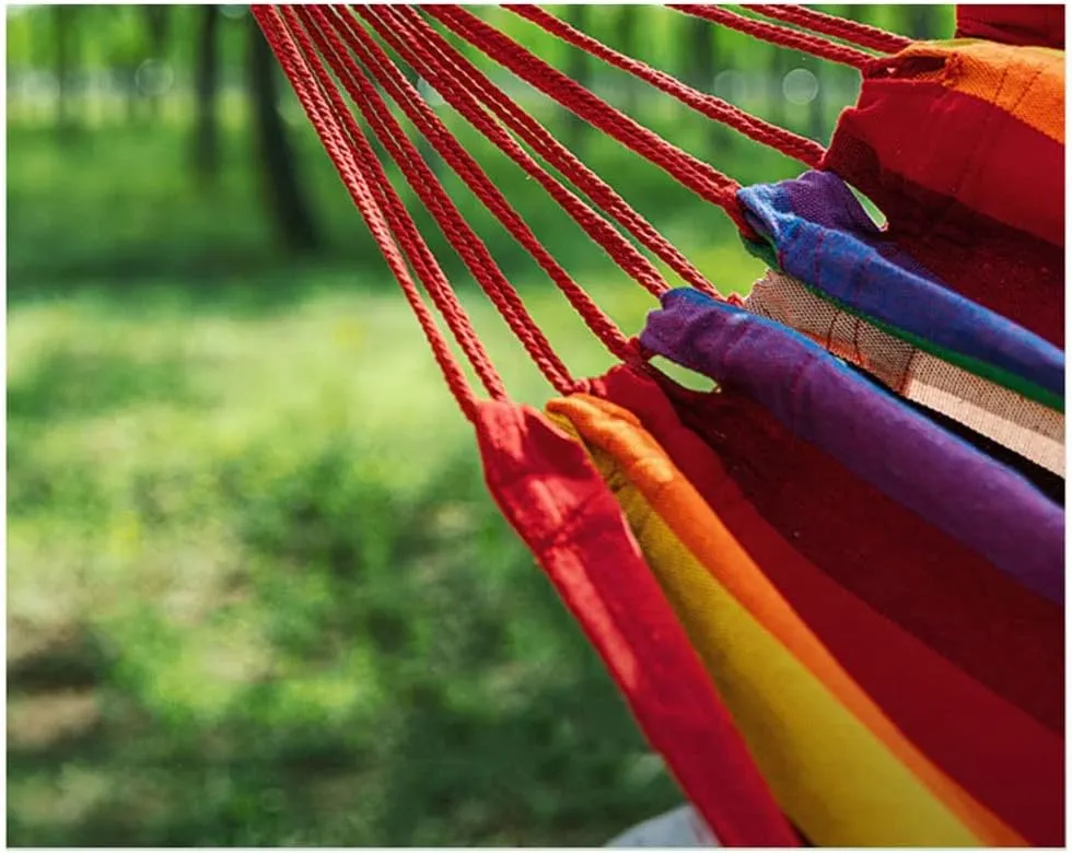 Hammocks Outdoor Hammock Camping Breathable Wear-Resistant Thickened Portable Hammock, 200*100cm, Braun