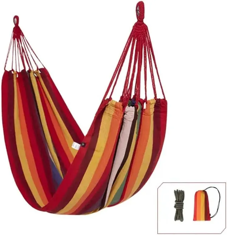 Hammocks Outdoor Hammock Camping Breathable Wear-Resistant Thickened Portable Hammock, 200*100cm, Braun