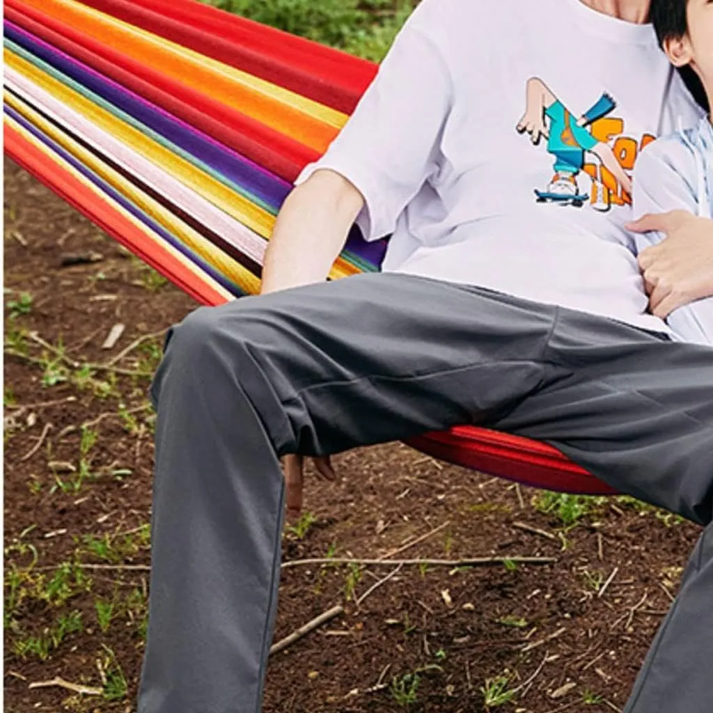 Hammocks Outdoor Hammock Camping Breathable Wear-Resistant Thickened Portable Hammock, 200*100cm, Braun