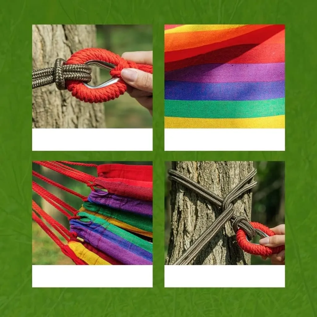 Hammocks Outdoor Hammock Camping Breathable Wear-Resistant Thickened Portable Hammock, 200*100cm, Braun