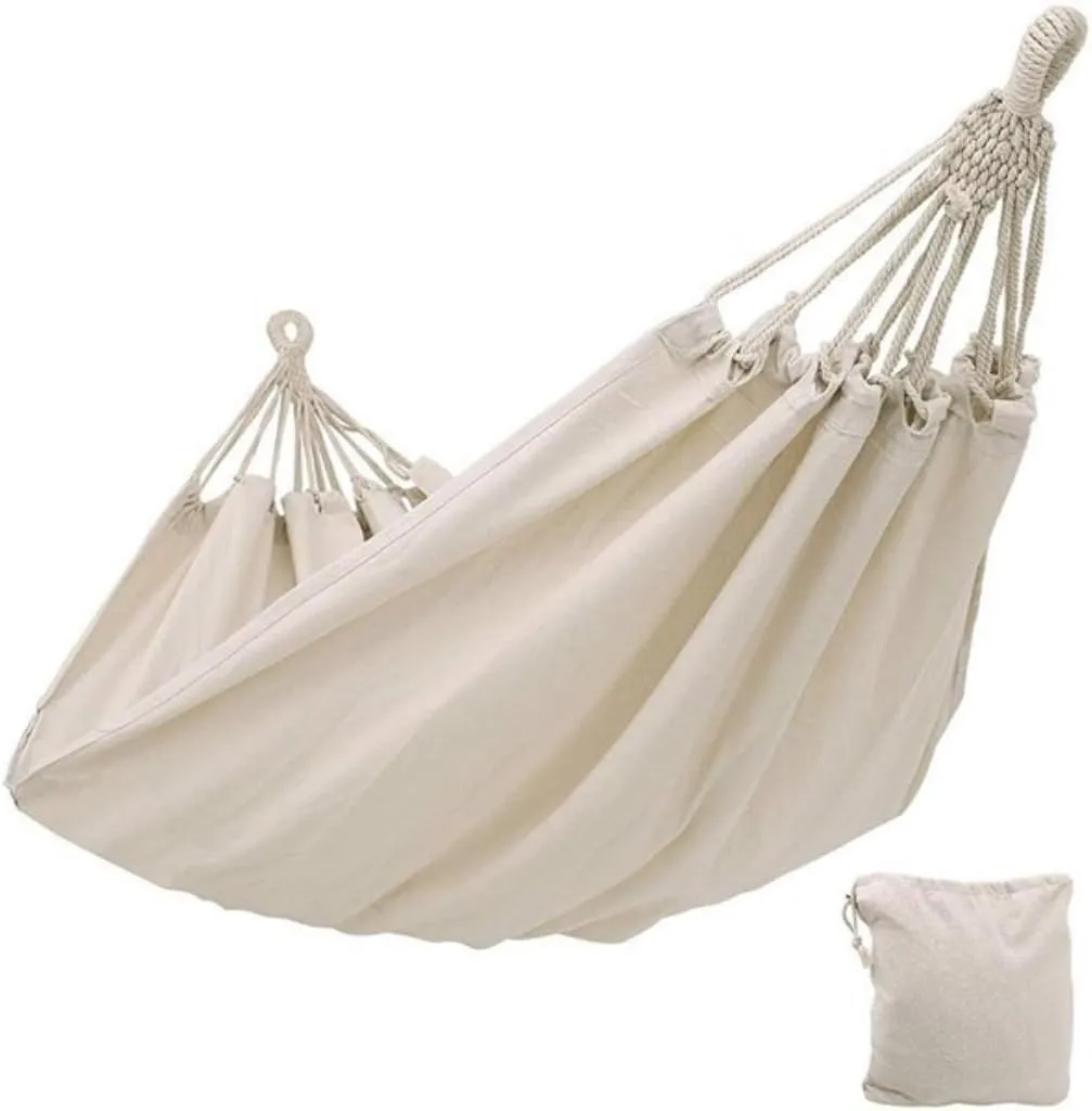 Hammocks Outdoor Hammock Folding Hammock Double Outdoor Leisure Hammock Camping Thick Polyester Cotton Hammock Camping Hammocks