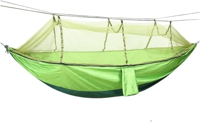 Hammocks Outdoor Parachute Wholesale Hammock with Mosquito Net Anti-Mosquito Nylon Single Double Camping Hammock Camping Hammocks(Green)