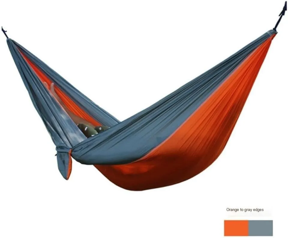 Hammocks Outdoor Thickened Canvas Outdoor Bent Wooden Stick Hanging Sheet Double Hammock Swing Dormitory Camping Camping Hammocks(D)