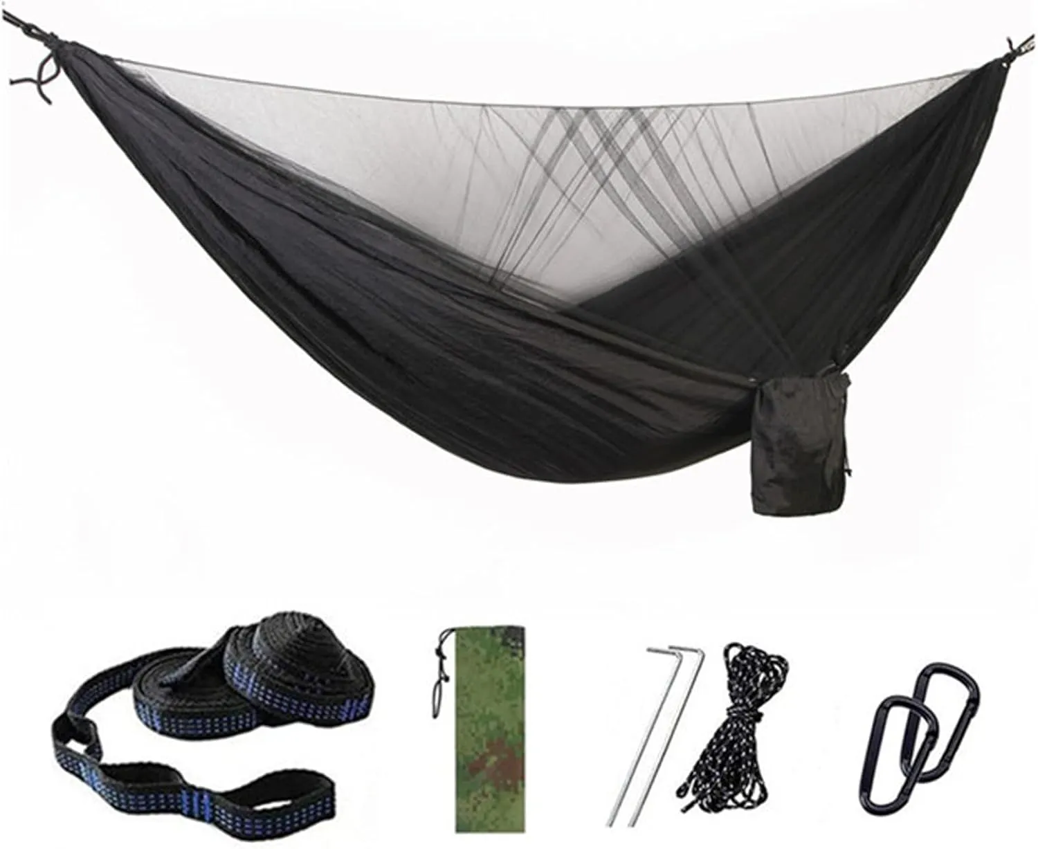 Hammocks Portable Hammock Outdoors Double Camping Hammocks with Mosquito Net Lightweight Parachute Nylon Hammock for Backpacking Hiking Outdoor Hammock