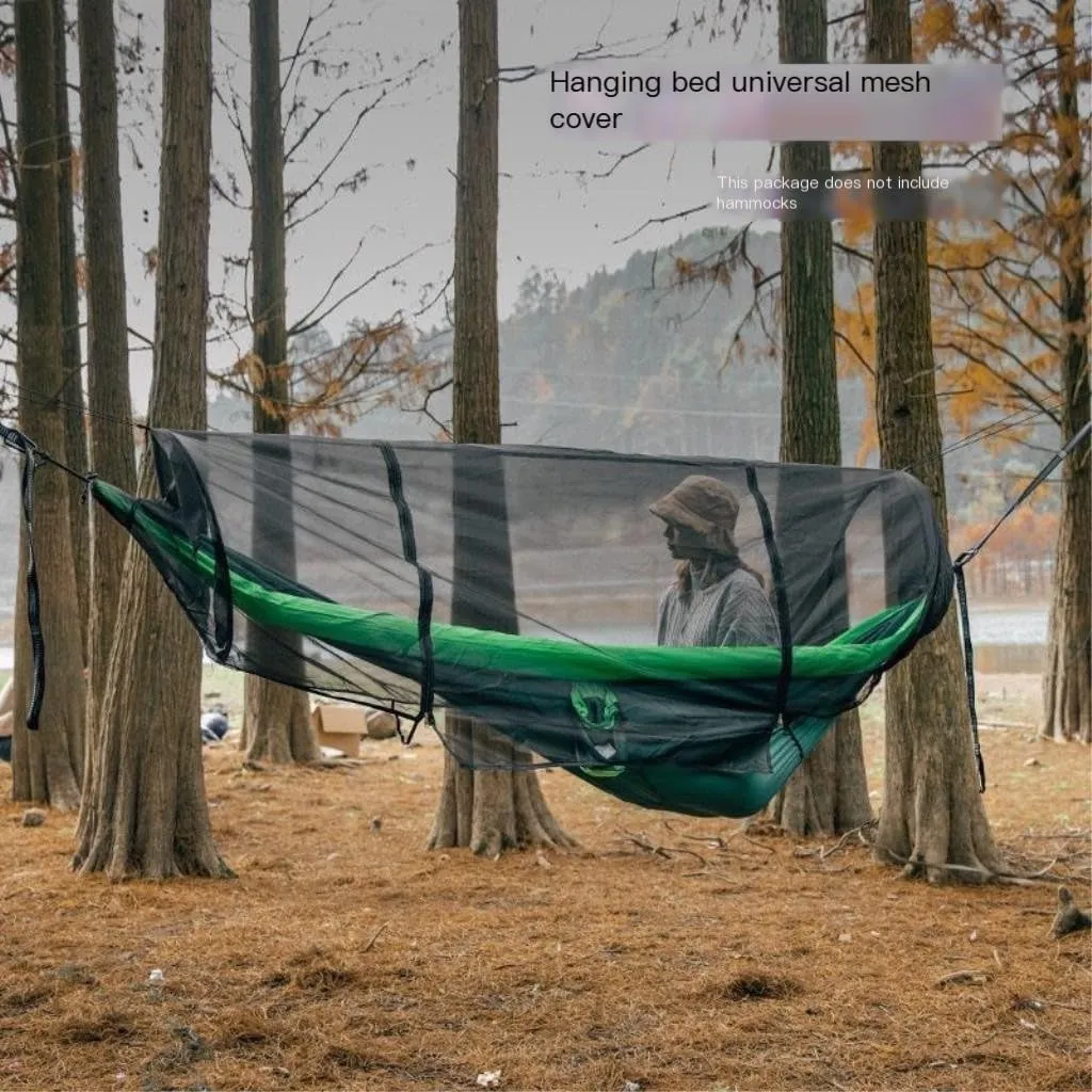 Hamock Double Inflatable Hammock Outdoor Swing Anti-Rollover Outdoor Camping Outdoor Mosquito-Proof and Durable Hanmock(Green,B)