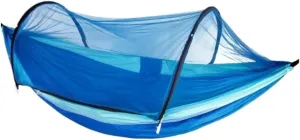 Hamock Hammock Automatic Quick Opening Anti-Mosquito and Anti-Rollover Double Portable Swing with Mosquito Net Hanmock(Blue)