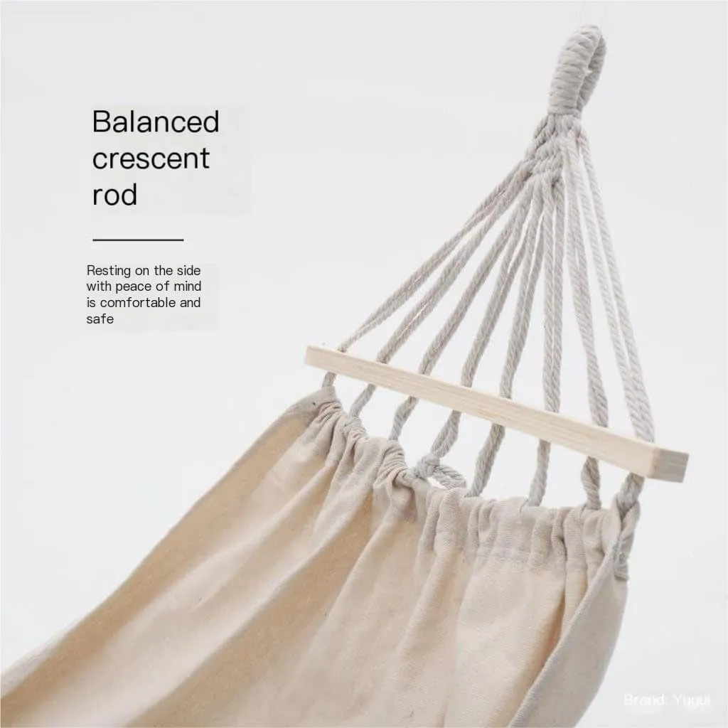 Hamock Hammock Outdoor Camping Swing Camping Single Double Adult Sleeping Anti-Rollover Thickened Hanging Chair Hanmock(White,Small)