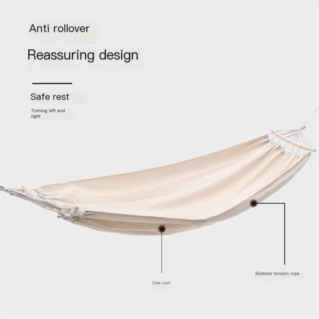 Hamock Hammock Outdoor Camping Swing Camping Single Double Adult Sleeping Anti-Rollover Thickened Hanging Chair Hanmock(White,Small)