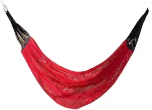 Hamock Ice Silk Hammock Outdoor Thickened Fine Mesh Single and Double Anti-Rollover Hanging Chair Camping Courtyard Hanmock(Red,A)
