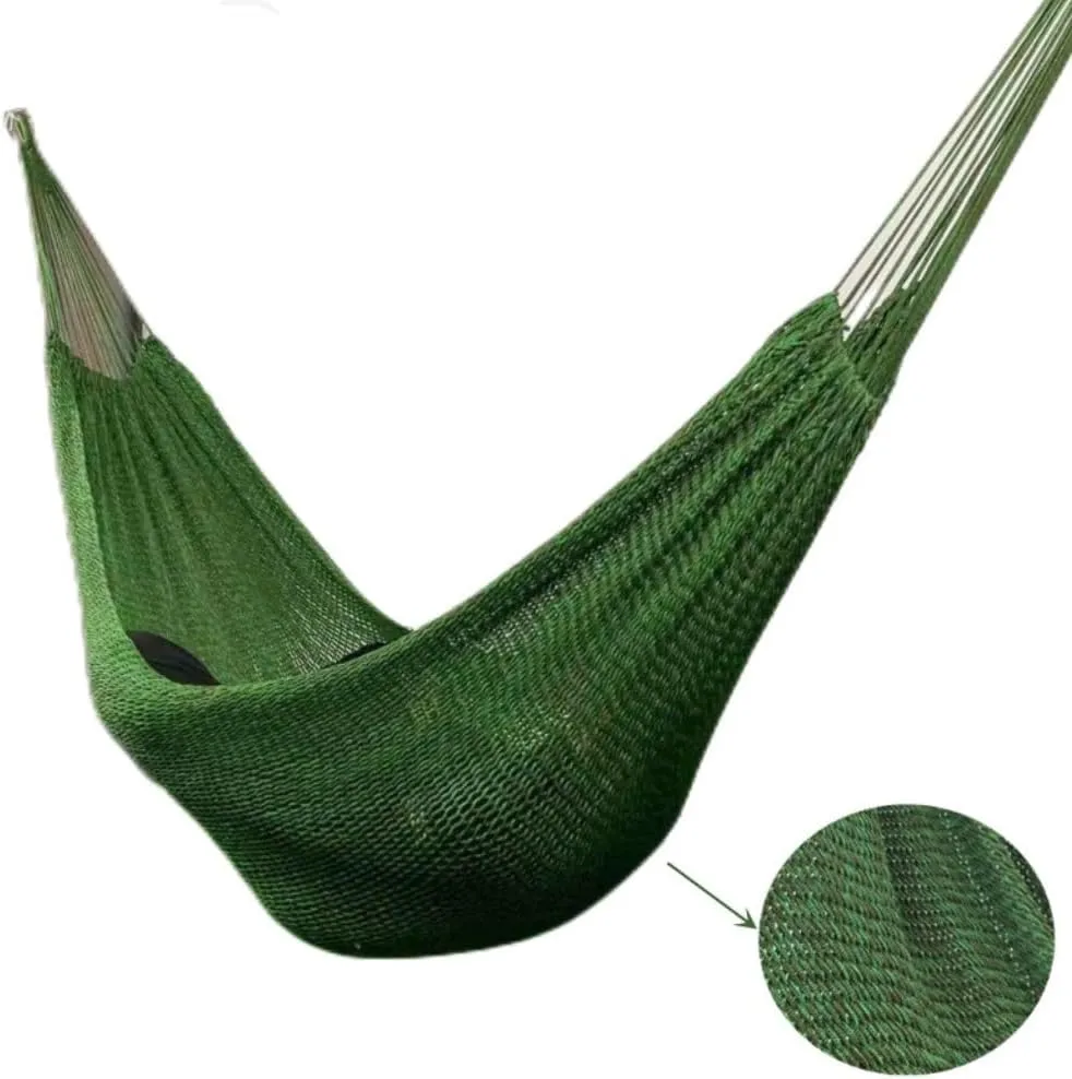 Hamock Mesh Outdoor Camping Swing Homestay Outdoor Da Double Anti-Rollover Hanging Chair Double Nylon Hammock Hanmock(Red)