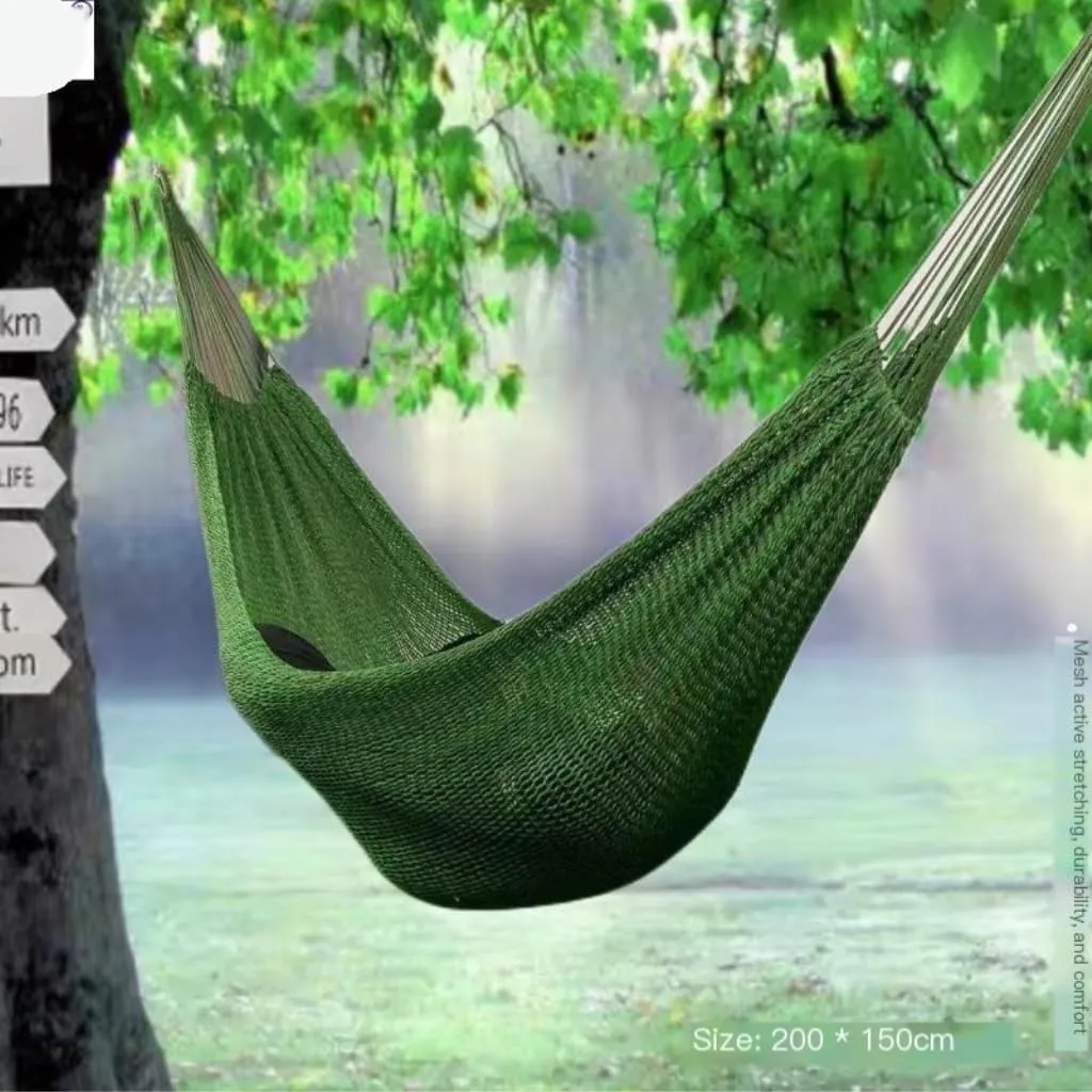 Hamock Mesh Outdoor Camping Swing Homestay Outdoor Da Double Anti-Rollover Hanging Chair Double Nylon Hammock Hanmock(Red)