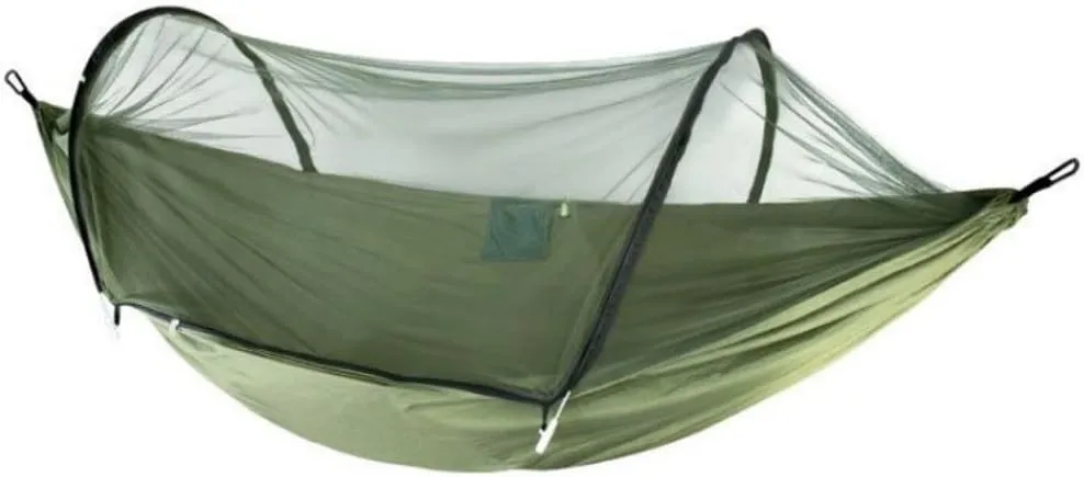 Hamock Outdoor Anti-Mosquito Hammock Automatic Quick Opening with Mosquito Net Parachute Cloth Single Double Hanmock(B)