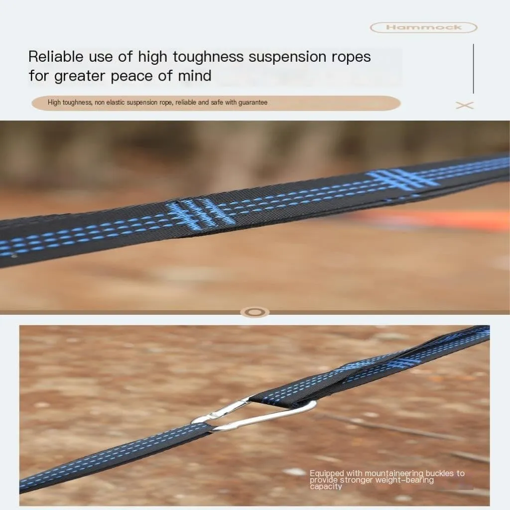 Hamock Outdoor Camping Camping Hammock Sheet Double Automatic Quick-Open Pole Mosquito Net Anti-Rollover Hammock Hanmock(B)