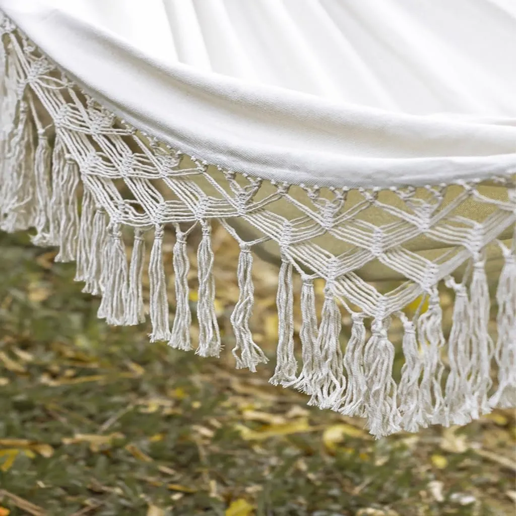 Hamock Outdoor Hammock Sheet Double Camping Hammock Swing Spring Outing Camping Anti-Rollover Canvas Hanging Basket Hanmock(White)