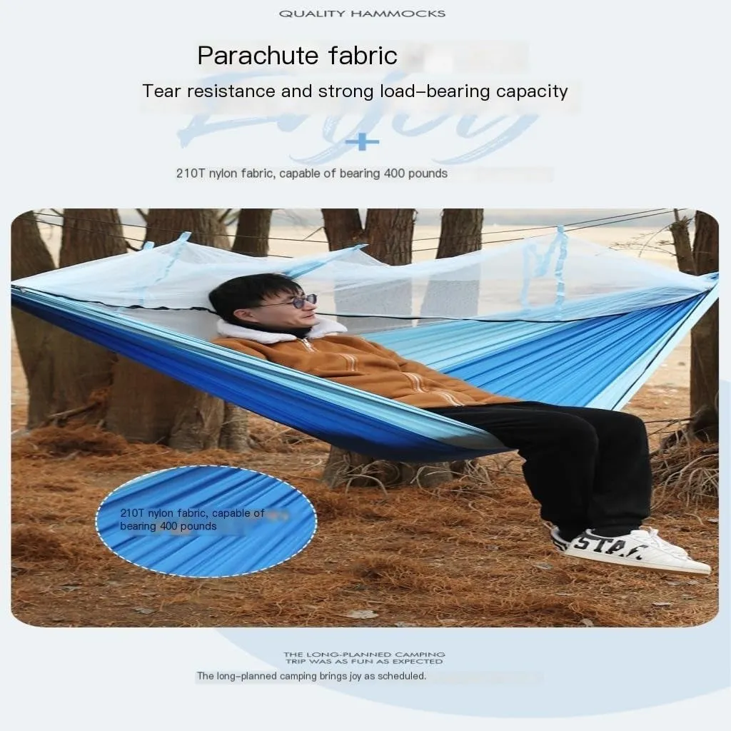 Hamock Outdoor Portable Camping Single Double Mosquito Net Hammock Anti-Mosquito Camping Mesh Mosquito Net Hammock Hanmock(B)