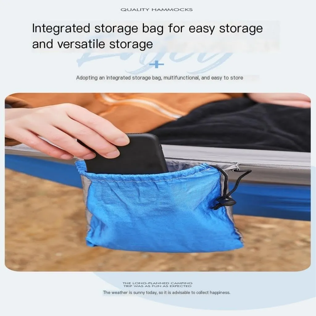 Hamock Outdoor Portable Camping Single Double Mosquito Net Hammock Anti-Mosquito Camping Mesh Mosquito Net Hammock Hanmock(B)
