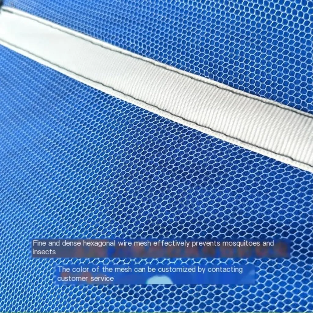 Hamock Quick-Open Mosquito Net Hammock Outdoor Anti-Rollover Single and Double Outdoor Camping Anti-Mosquito Hanmock(Blue)