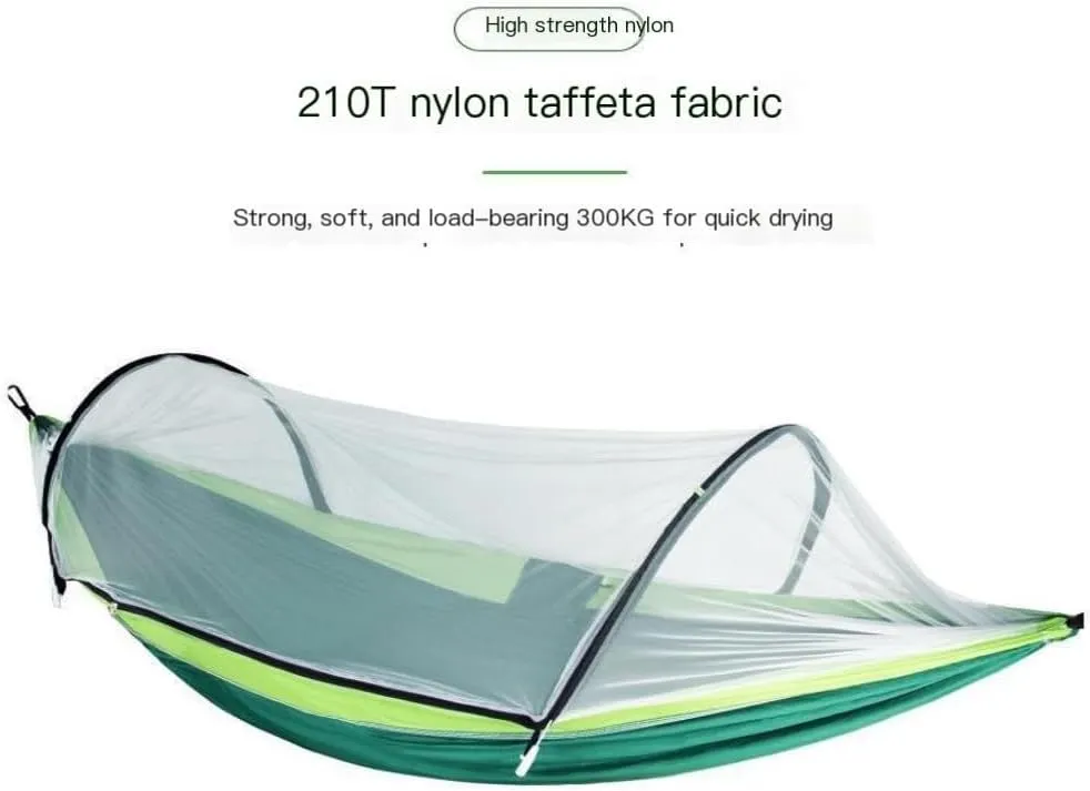 Hamock Quick-Release Hammock with Mosquito Net Hanging Sheet Double Parachute Cloth Anti-Rollover Camping Hammock Hanmock(Pink)