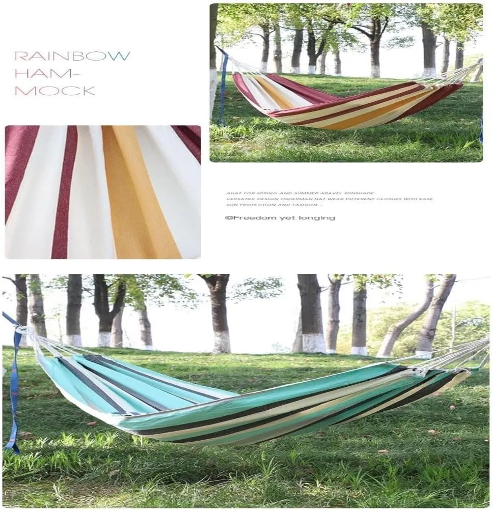 Hamock Thickened Cotton Canvas Camping Hammock Sheets Double Hammock Outdoor Camping Swing Dormitory Hanging Chair Hanmock(B)