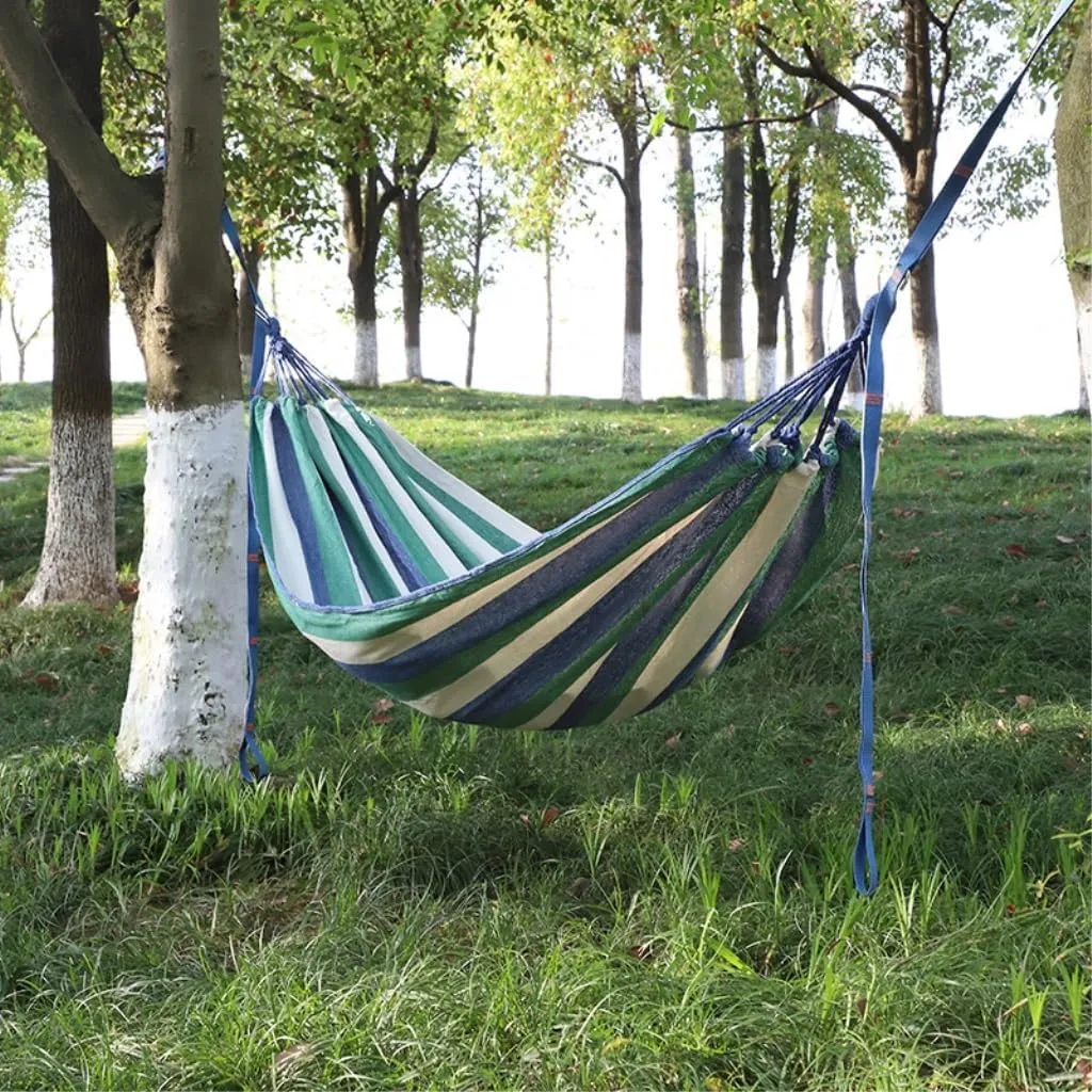 Hamock Thickened Cotton Canvas Camping Hammock Sheets Double Hammock Outdoor Camping Swing Dormitory Hanging Chair Hanmock(F)