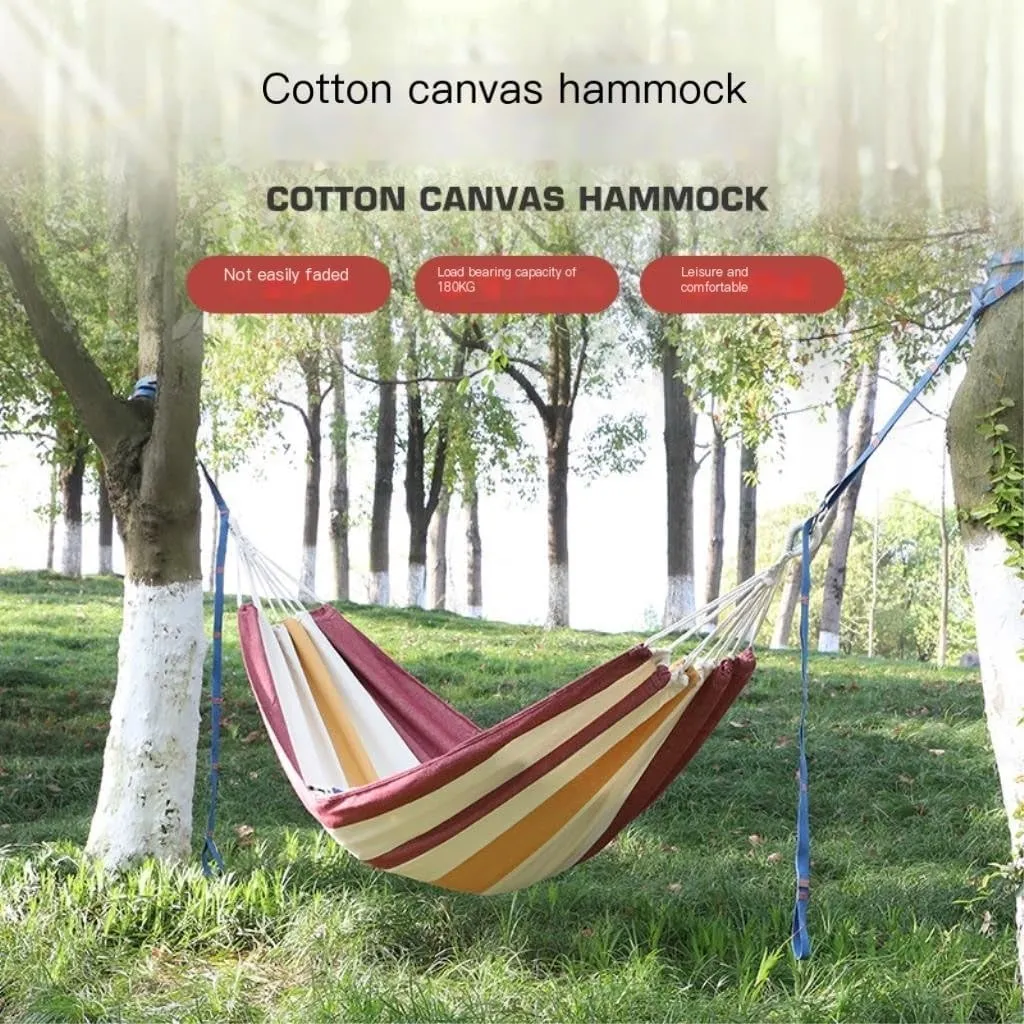 Hamock Thickened Cotton Canvas Camping Hammock Sheets Double Hammock Outdoor Camping Swing Dormitory Hanging Chair Hanmock(F)