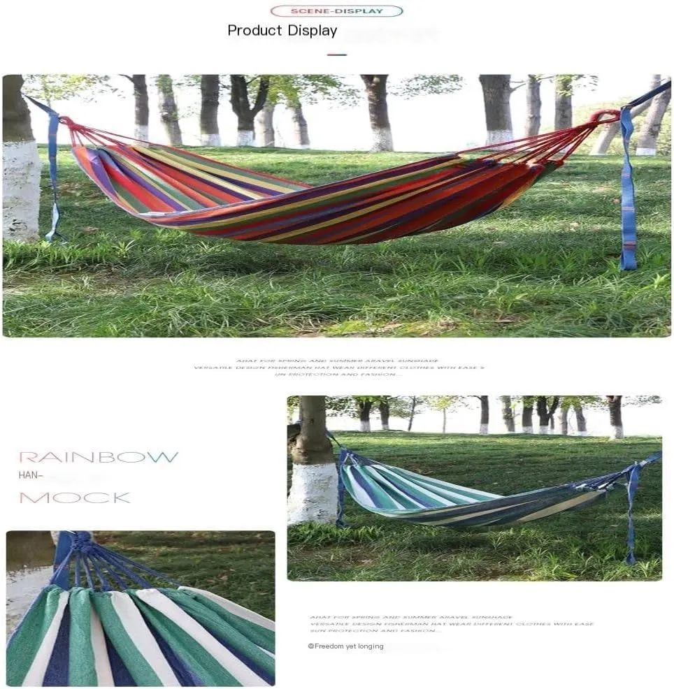 Hamock Thickened Cotton Canvas Camping Hammock Sheets Double Hammock Outdoor Camping Swing Dormitory Hanging Chair Hanmock(F)