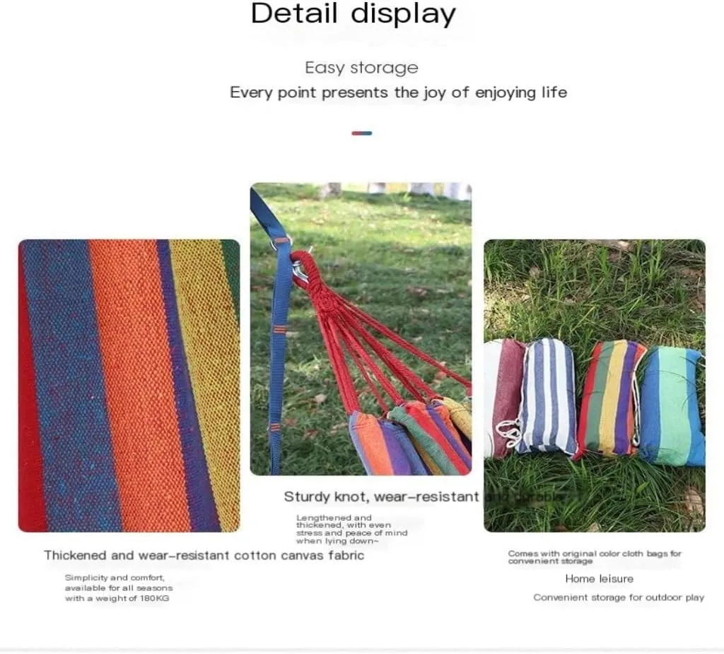 Hamock Thickened Cotton Canvas Camping Hammock Sheets Double Hammock Outdoor Camping Swing Dormitory Hanging Chair Hanmock(F)