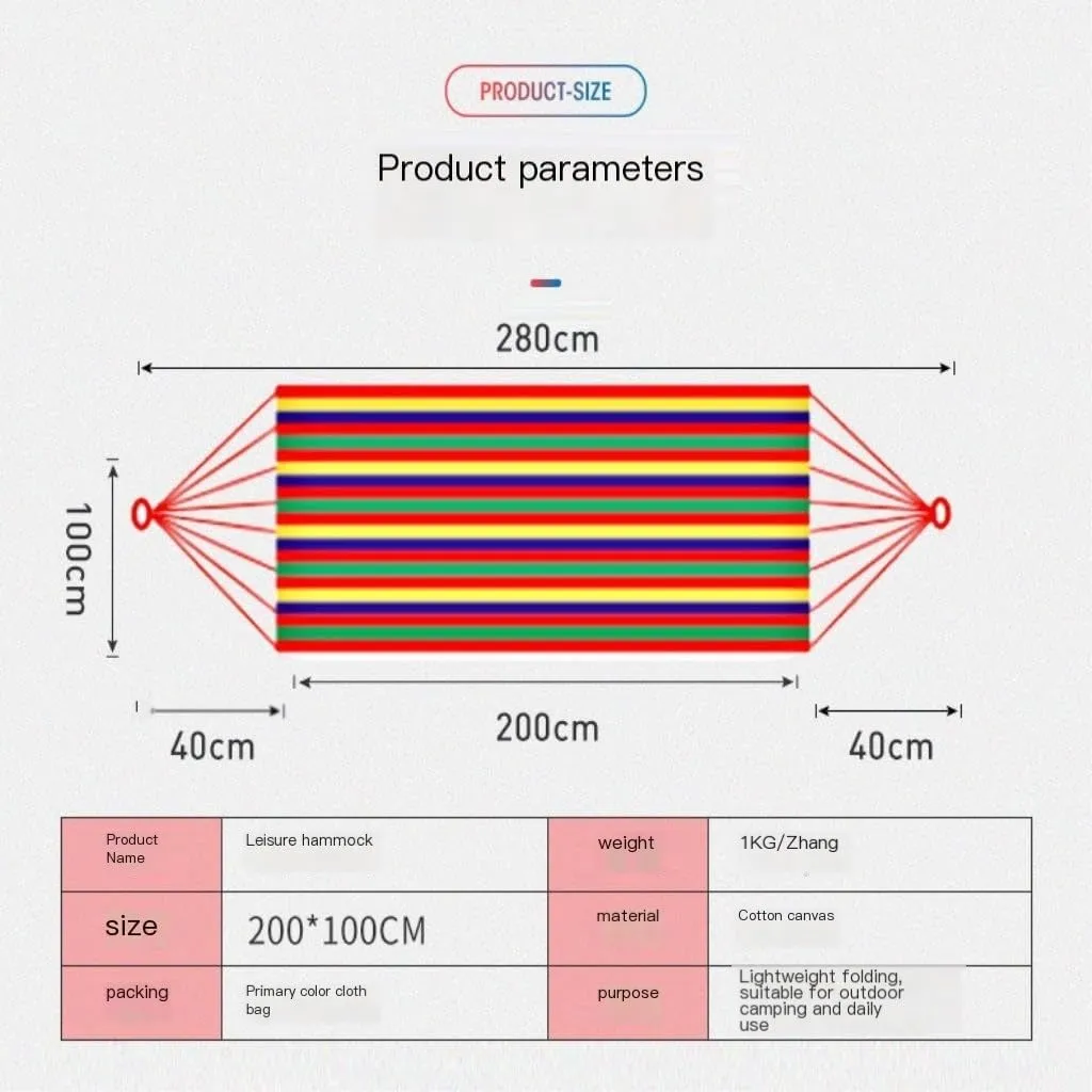 Hamock Thickened Cotton Canvas Camping Hammock Sheets Double Hammock Outdoor Camping Swing Dormitory Hanging Chair Hanmock(F)