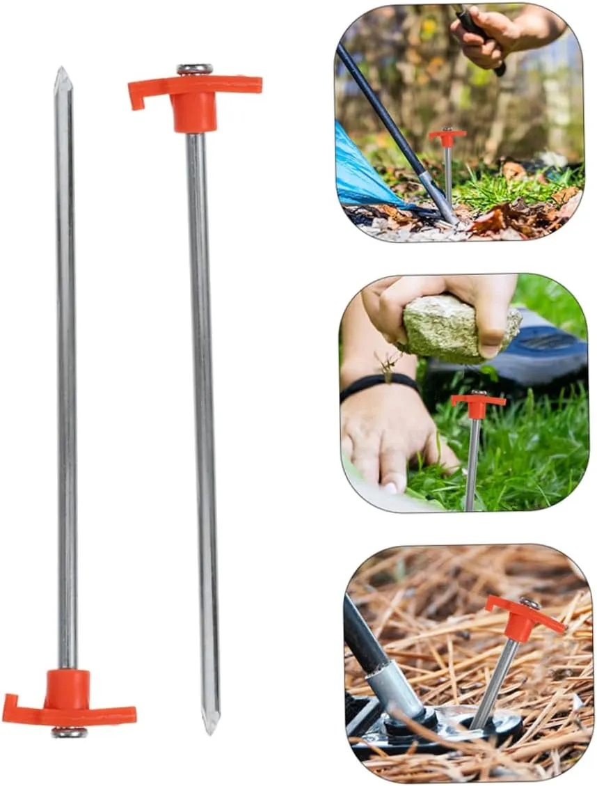 Happyyami 6pcs Heavy Duty Tent Stakes Camping Tent Pegs Support Easy to Use Ground Anchors for Tarp and Canopy Lightweight Design for Resistance