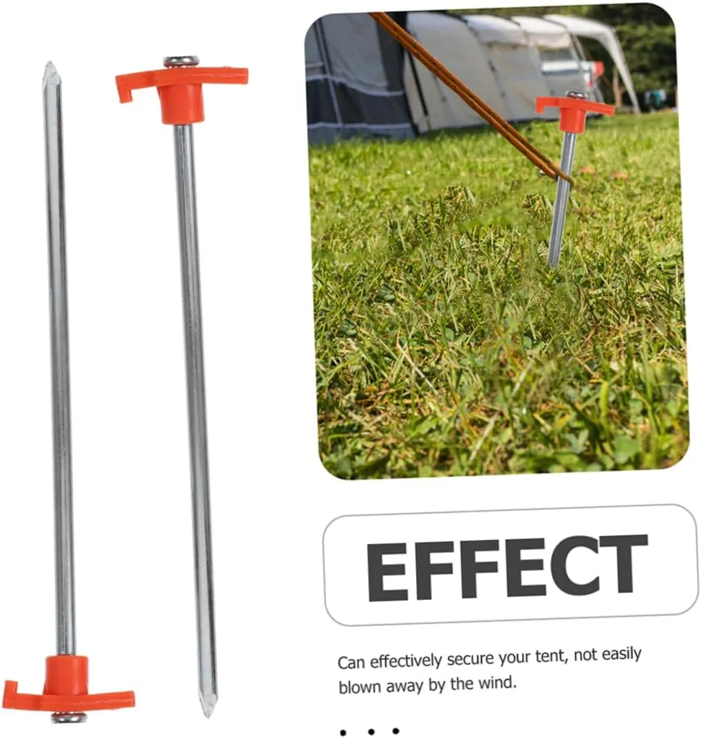 Happyyami 6pcs Heavy Duty Tent Stakes Camping Tent Pegs Support Easy to Use Ground Anchors for Tarp and Canopy Lightweight Design for Resistance