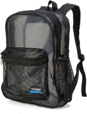 Heavy Duty Classic Student Mesh Backpack | Padded Straps | Black