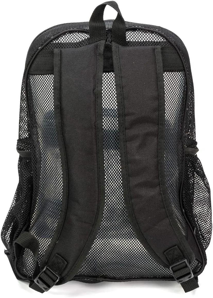 Heavy Duty Classic Student Mesh Backpack | Padded Straps | Black