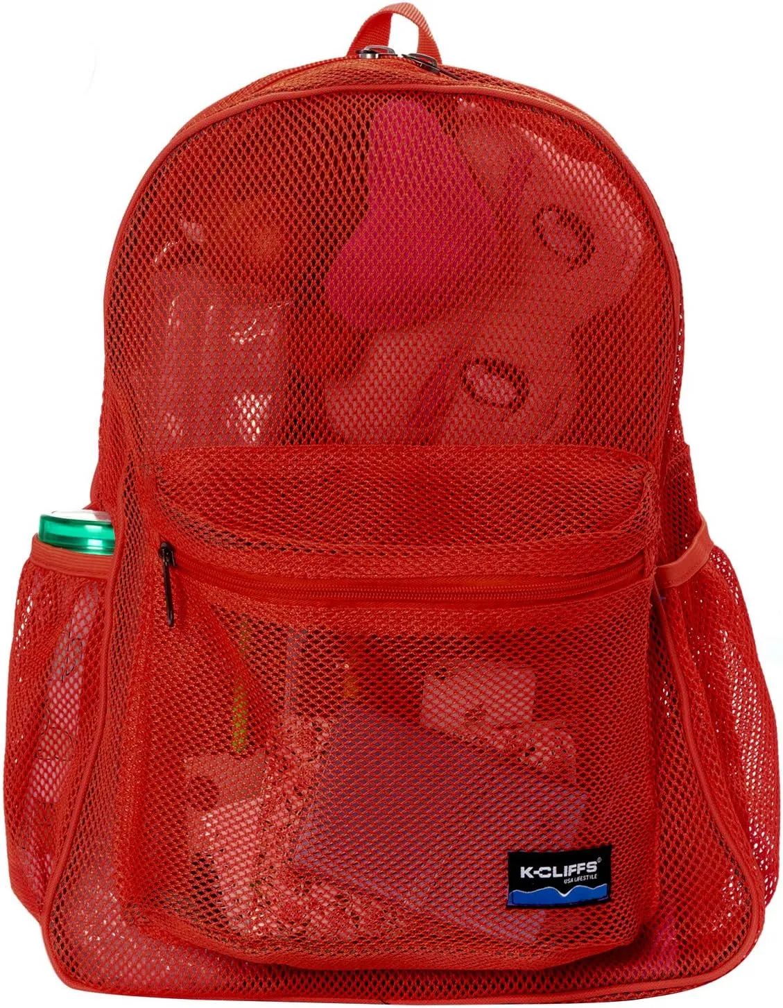 Heavy Duty Classic Student Mesh Backpack | Padded Straps | Red