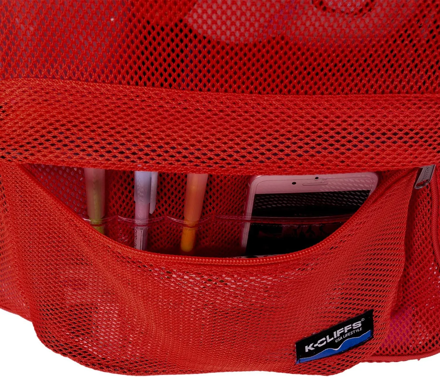 Heavy Duty Classic Student Mesh Backpack | Padded Straps | Red