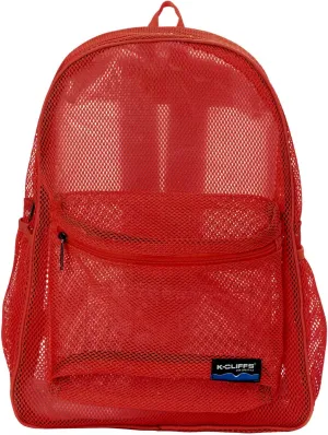 Heavy Duty Classic Student Mesh Backpack | Padded Straps | Red