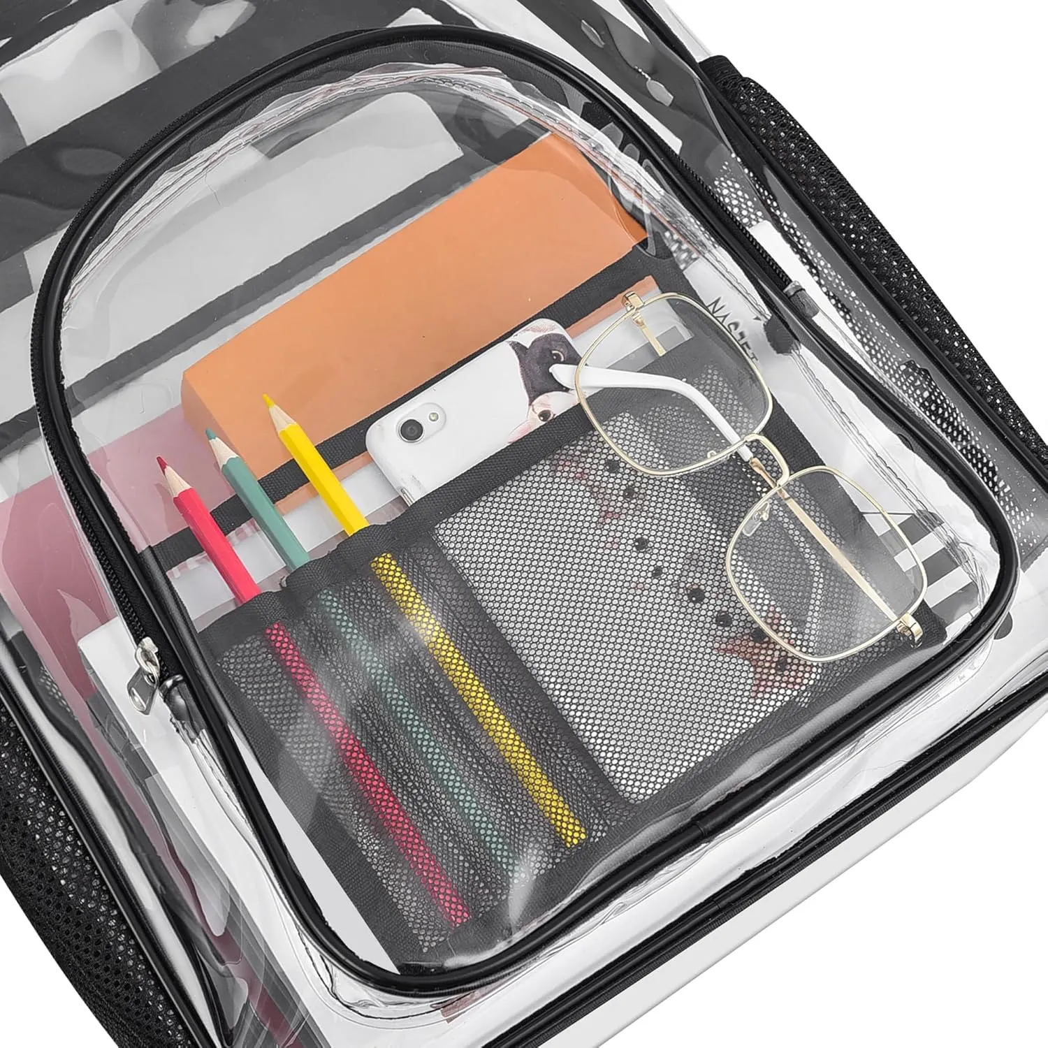 Heavy Duty Clear Backpacks for School,Clear Bookbag PVC See Through Backpack for Boys Girls College Work