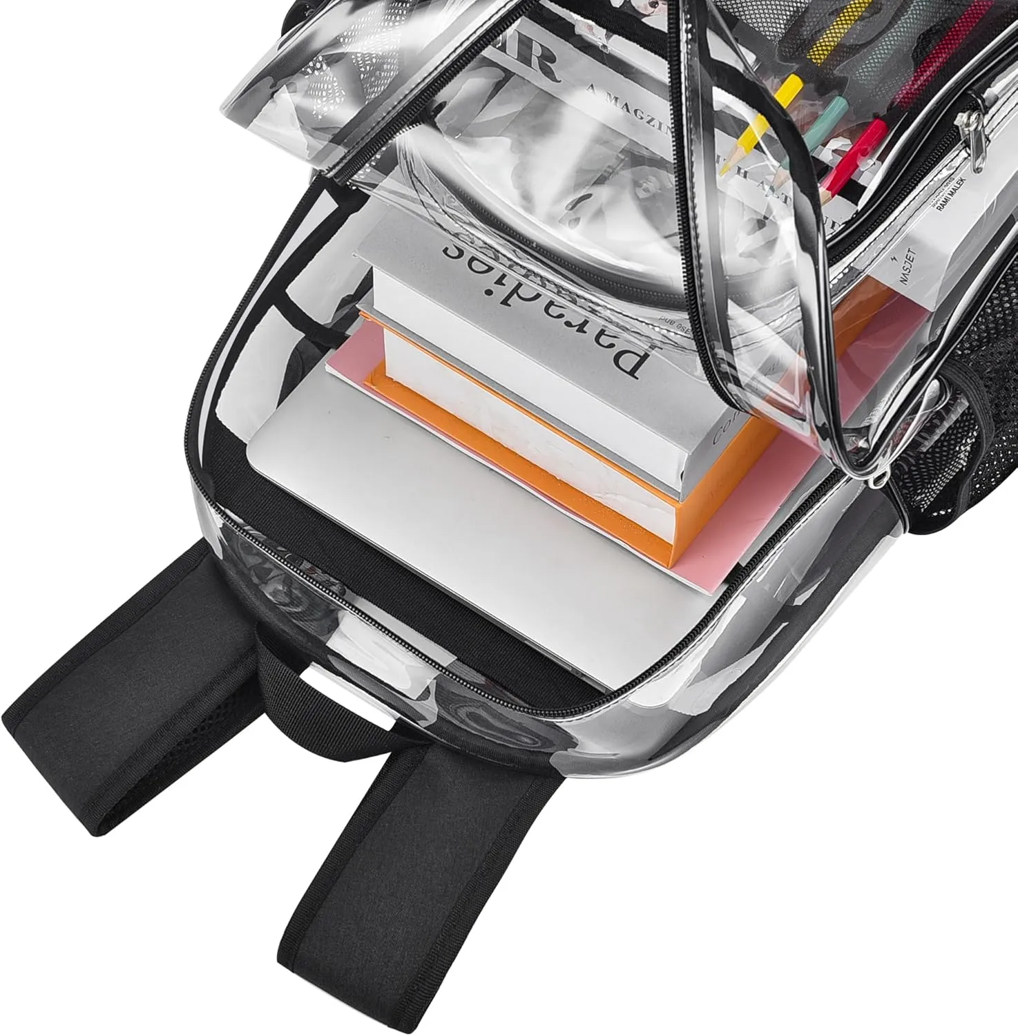 Heavy Duty Clear Backpacks for School,Clear Bookbag PVC See Through Backpack for Boys Girls College Work