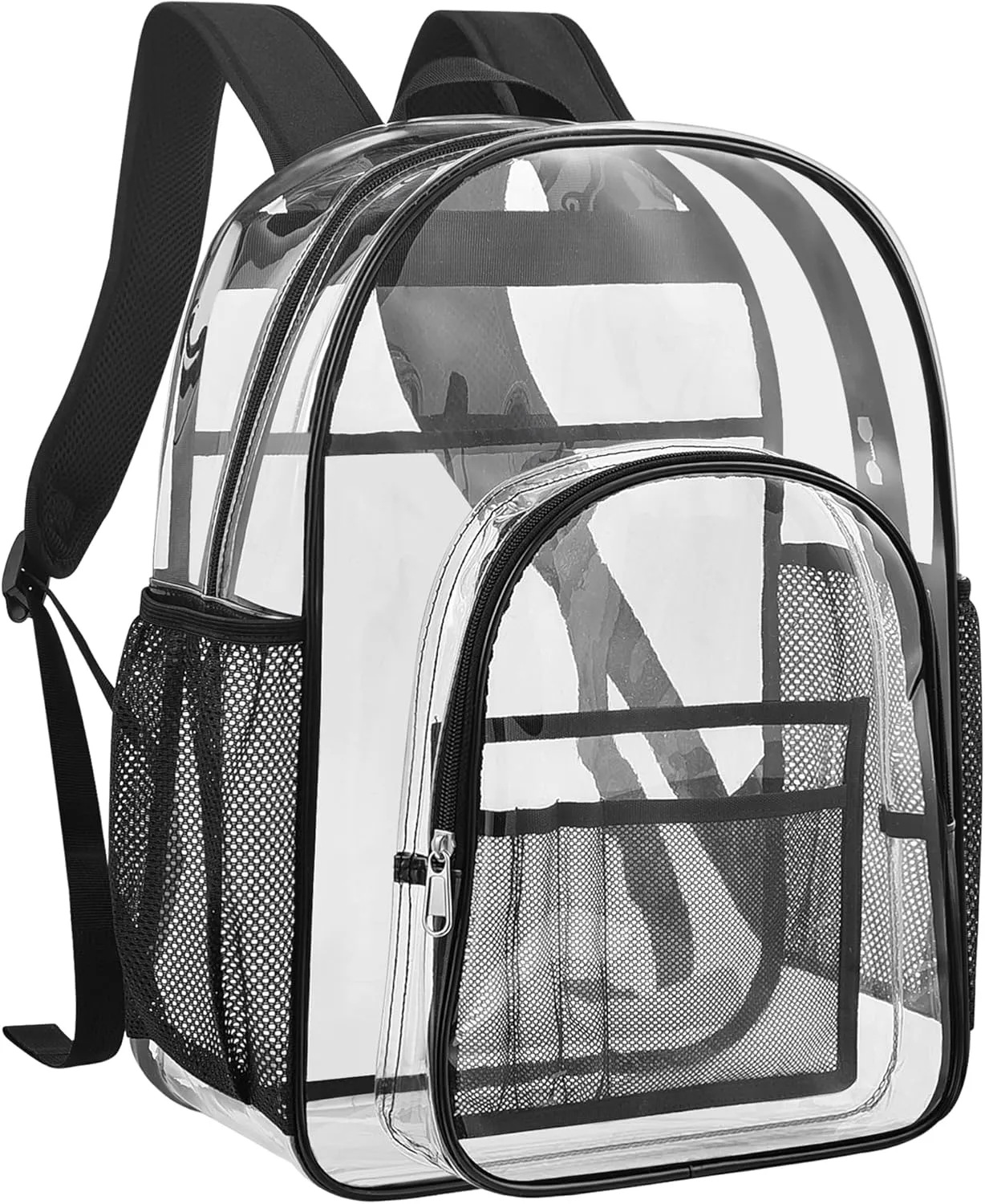Heavy Duty Clear Backpacks for School,Clear Bookbag PVC See Through Backpack for Boys Girls College Work